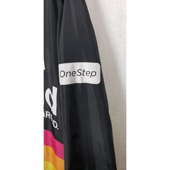 Polaroid Jacket Mens Large Black Rainbow Windbreaker Pullover Hooded 320 OneStep - Picture 6 of 12